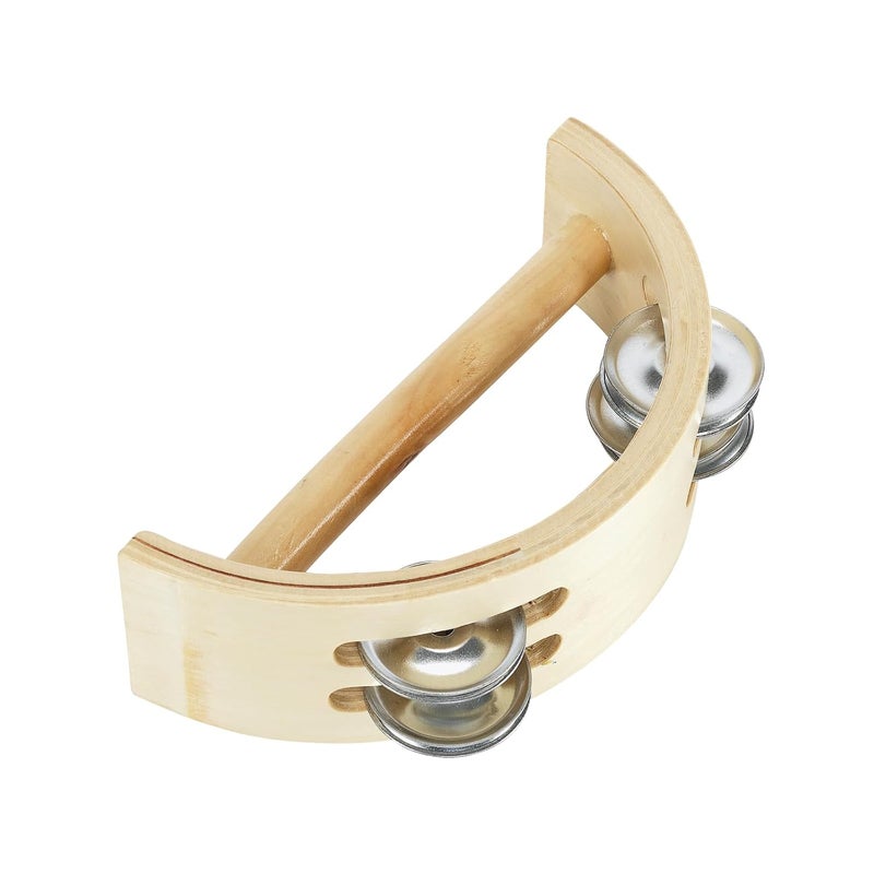 Excellerations Toddler Easy-Hold Wooden Tambourine - Image 1
